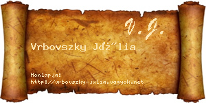 Vrbovszky Júlia névjegykártya